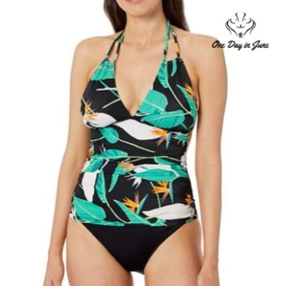 Coastal Blue Convertible Halter Neck Tankini Top Size XS - Picture 1 of 3